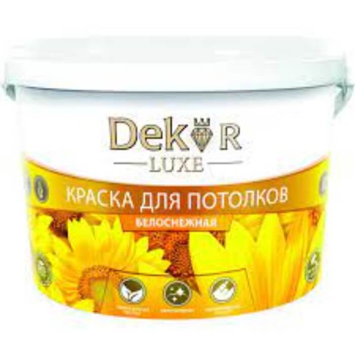 Краска ВД-АК-216 DEKOR для потолков белоснежная 14 кг